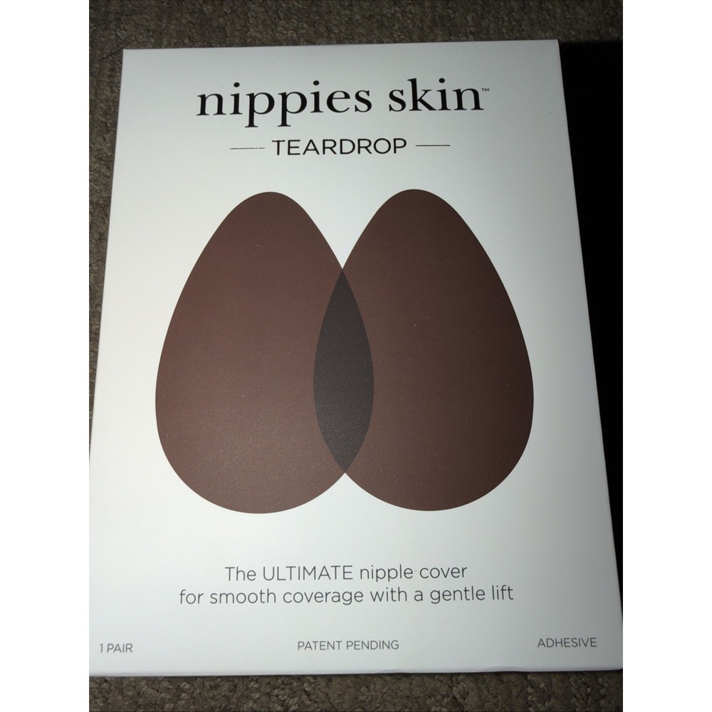 Nippies Skin Teardrop Nipple Covers HAZELNUT Silicone Size 1 A-B Cups Reusable